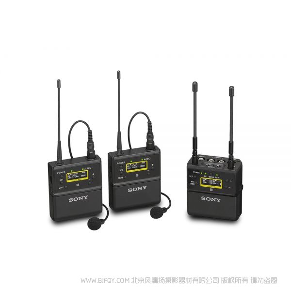 索尼 UWP-D27 一拖二 B40x2,P41Dx1 無(wú)線腰包式麥克風(fēng)套件,帶腰包式發(fā)射器、2 通道便攜式接收器、領(lǐng)夾式麥克風(fēng)和配件