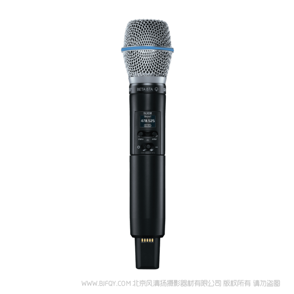 Shure 舒爾 GLXD2+/B87A 數字無線雙頻段手持式發射機(采用BETA®87A人聲話筒)